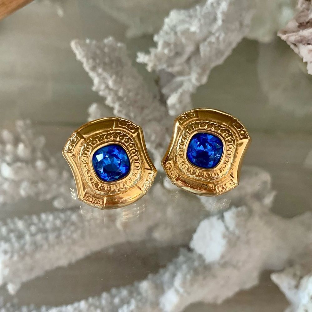 Swarovski Vintage Blue Crystal Earrings